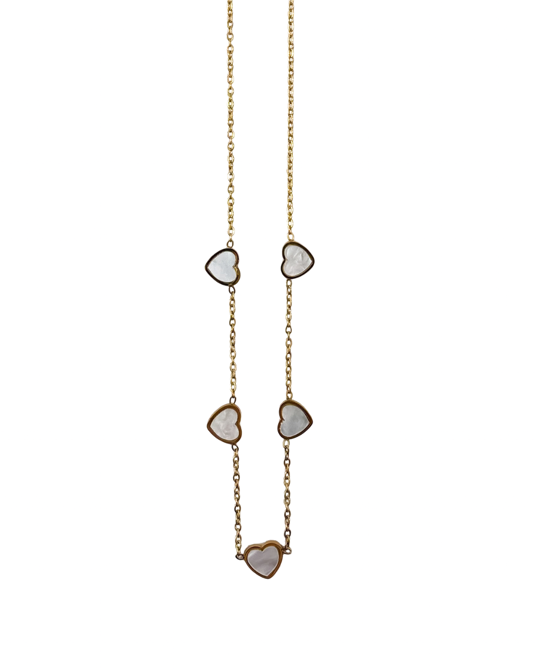 Colar Corações Madrepérola Dourado
