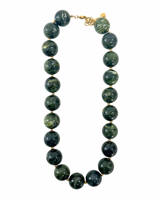 colar bubbles verde aço inox 316l