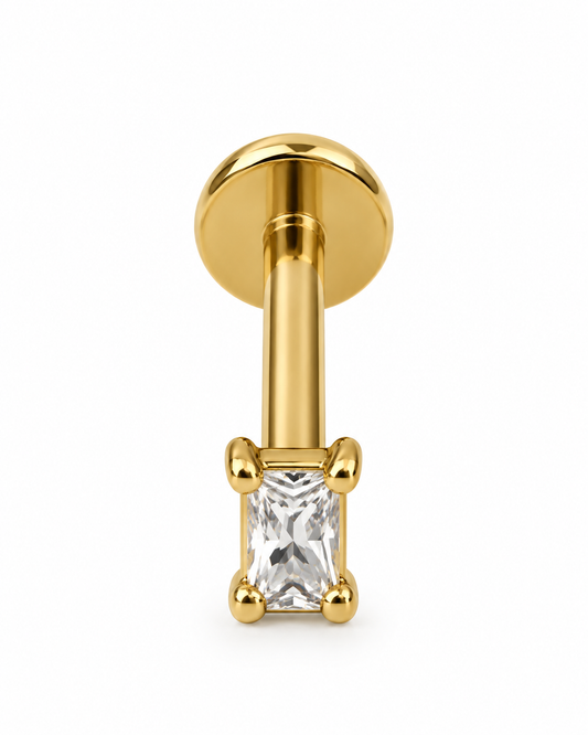 Piercing Retângulo Dourado ou Prateado
