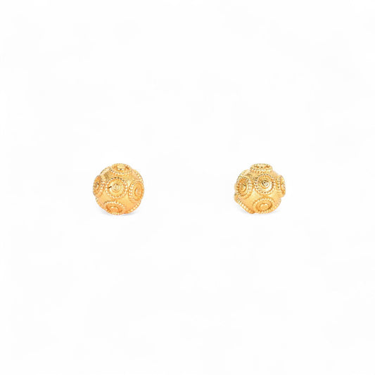 Brincos Mini Bola de Viana Banho de Ouro