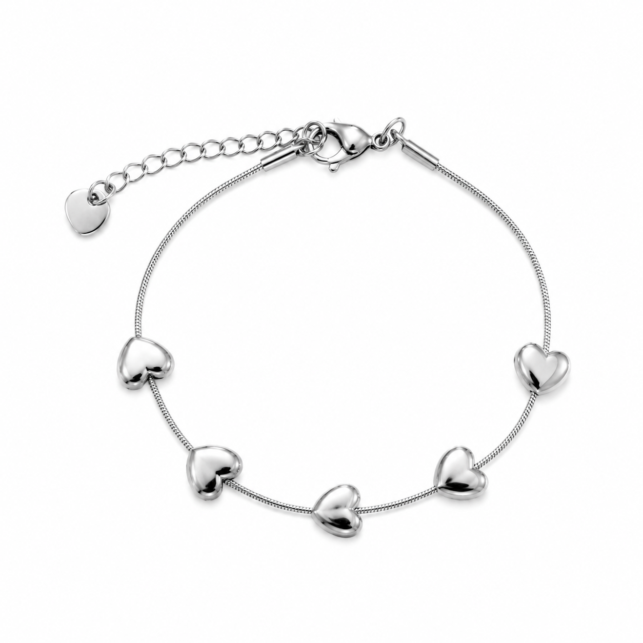 Pulseira Corações Prateado