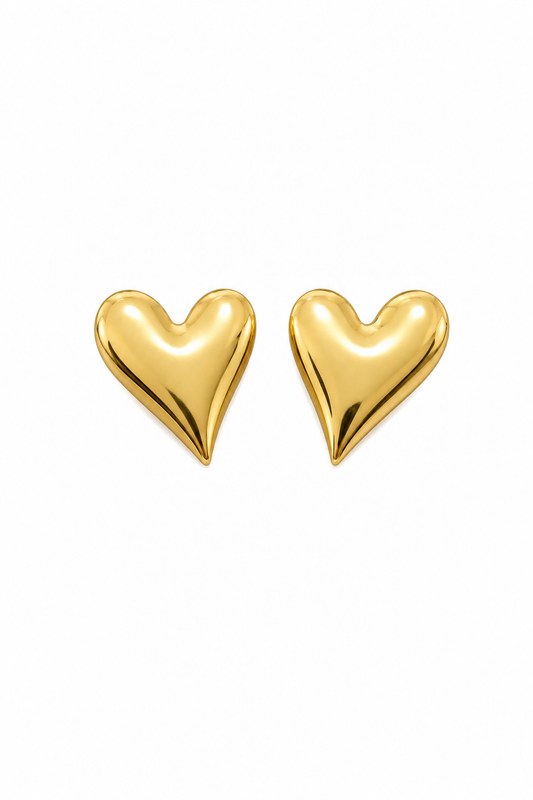 Brincos Coração Dourado ou Prateado