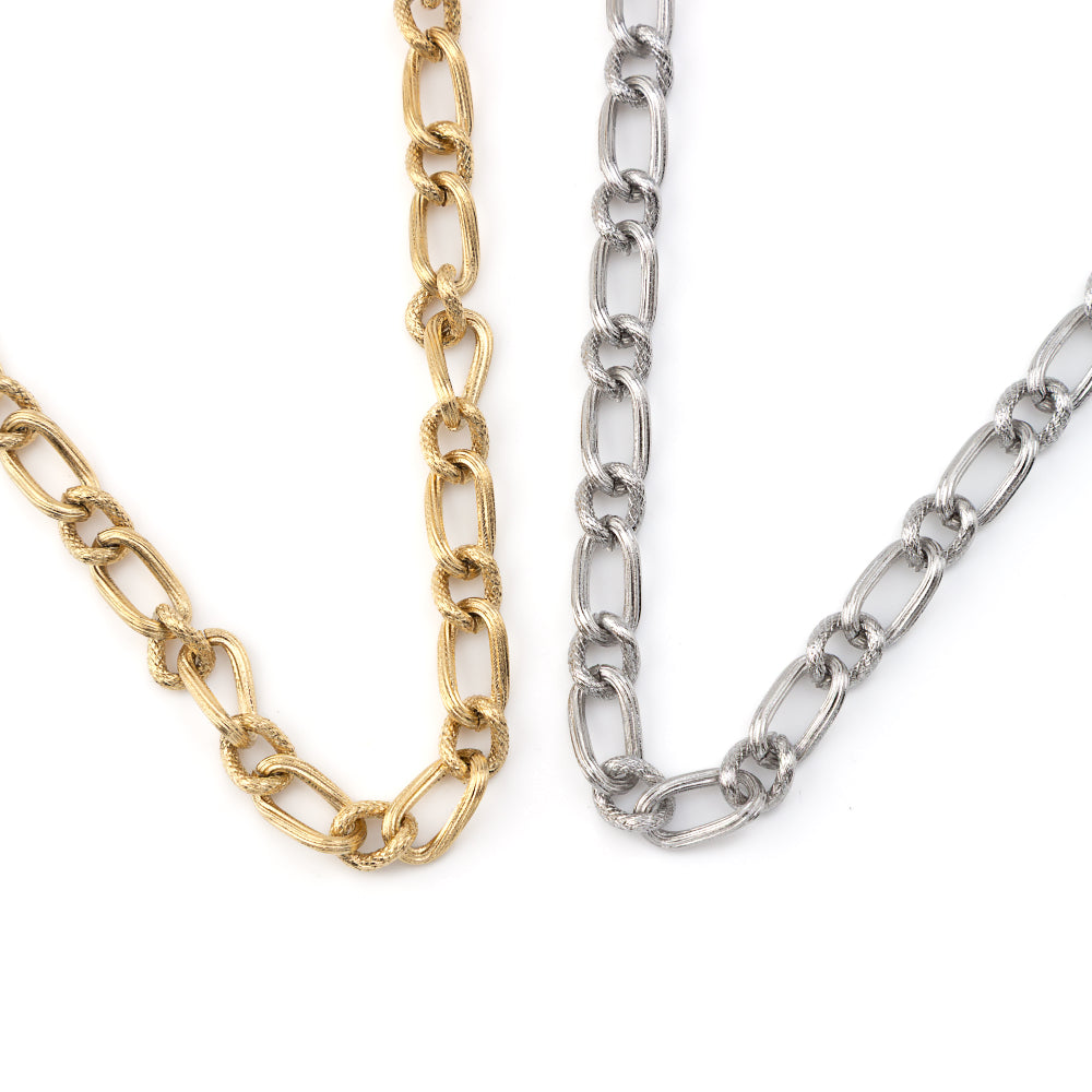 Colar Corrente Trabalhado Dourado ou Prateado