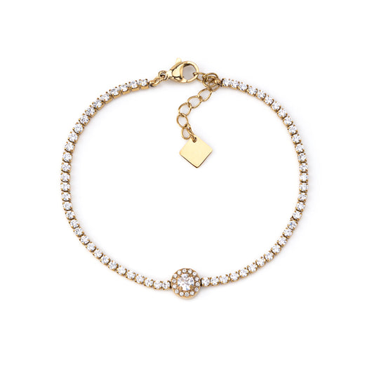 Pulseira Riviera com Pendente Dourado ou Prateado