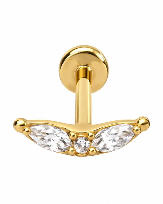 Piercing Asa Dourado ou Prateado