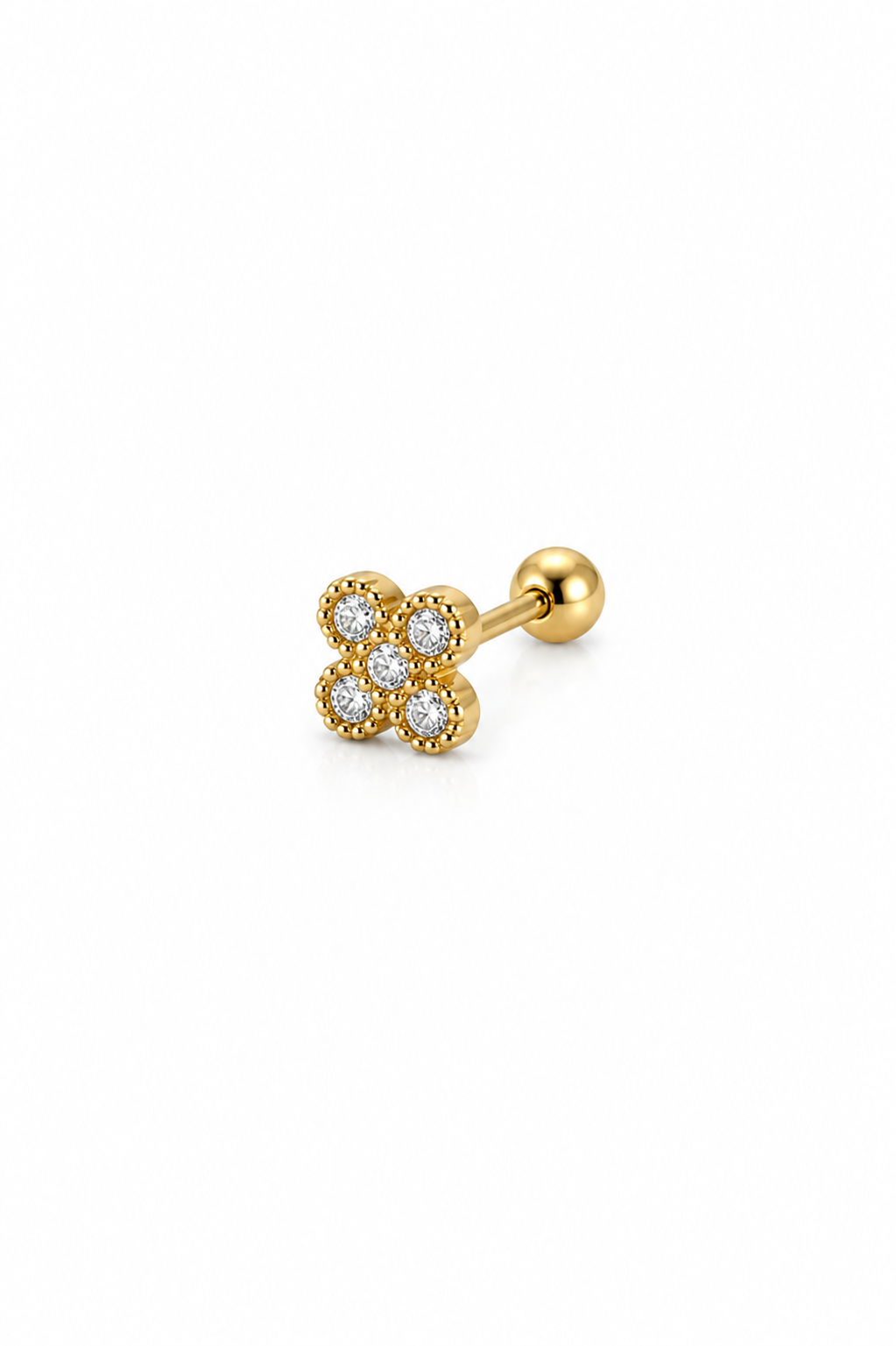 Piercing Trevo Dourado