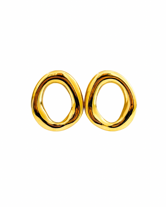 Brincos Irregulares Grandes Dourado