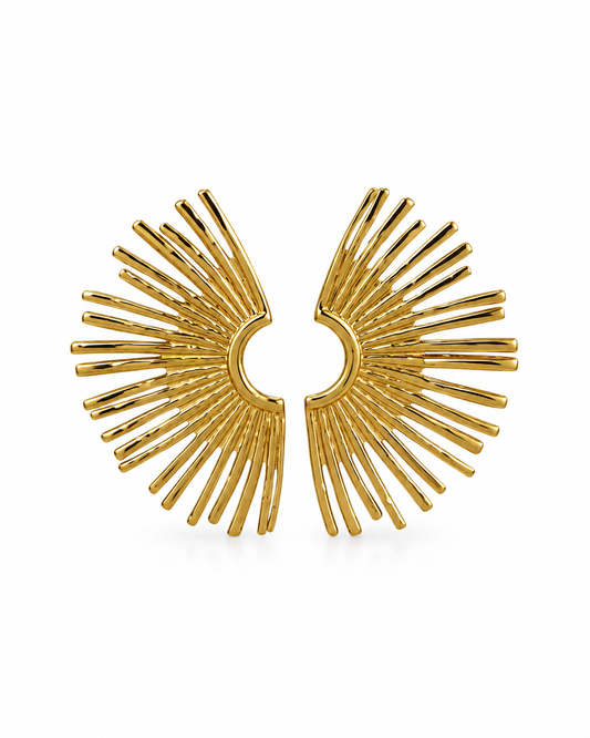 Brincos Leque Dourado ou Prateado