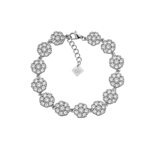 Pulseira Flores Brilhantes Dourado ou Prateado