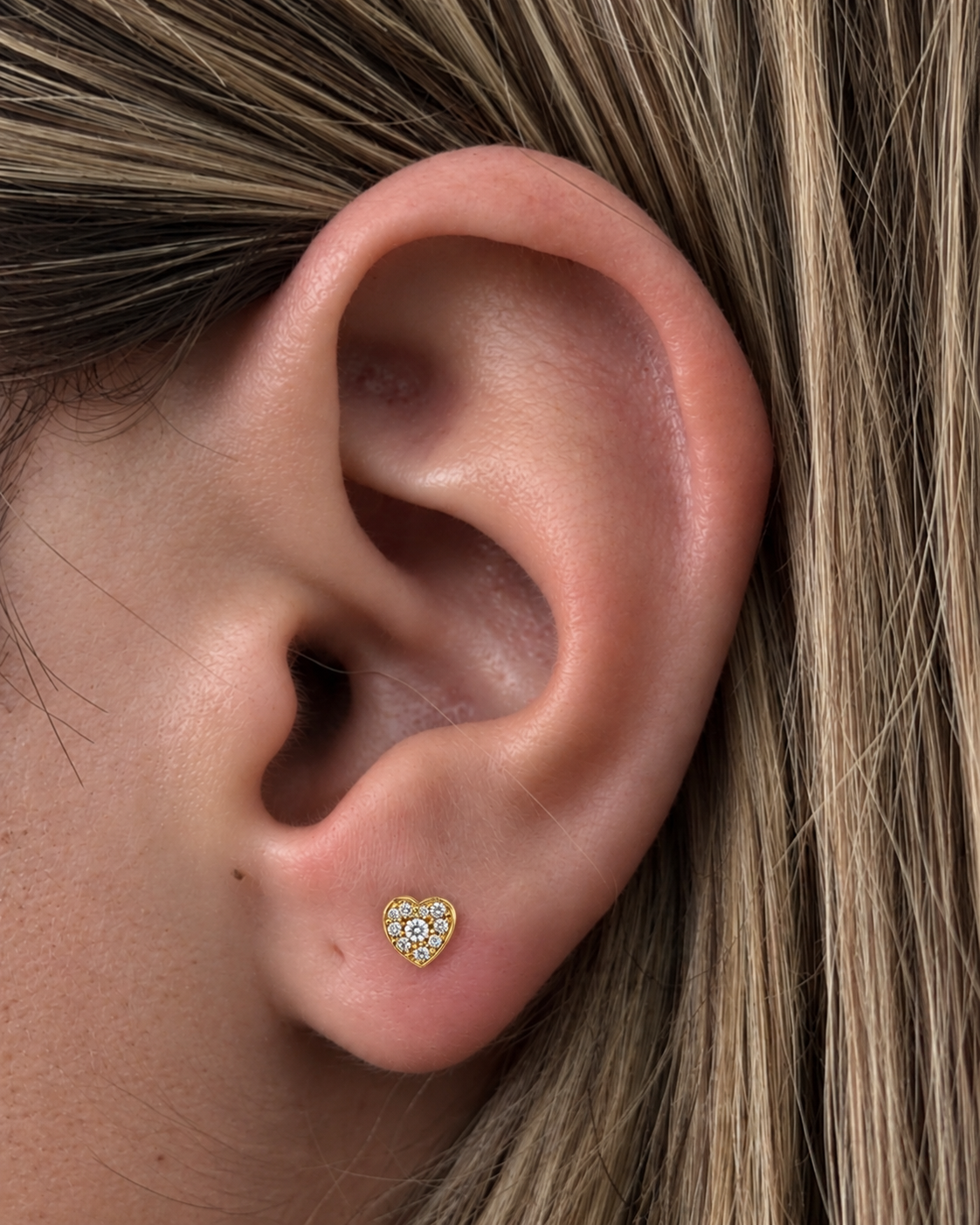 Piercing Coração Dourado ou Prateado