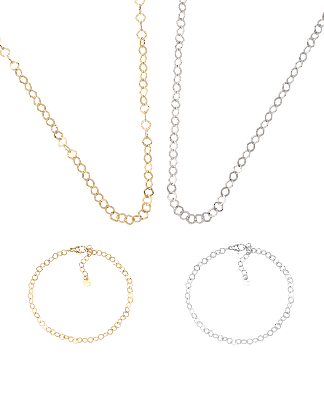 Conjunto Circulos Dourado ou Prateado