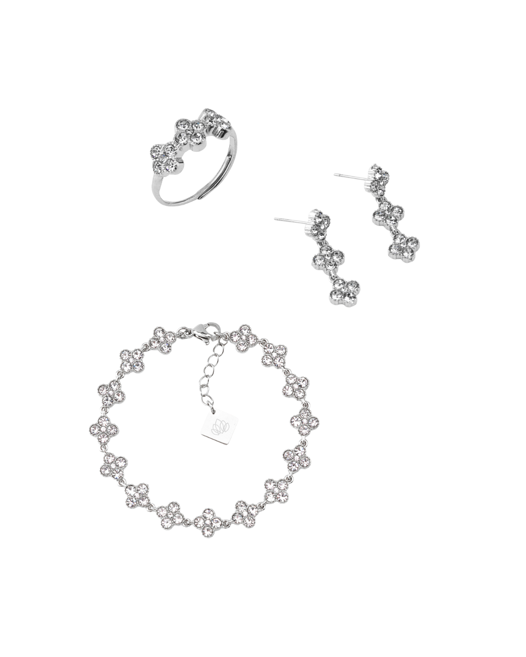 Conjunto Trevos Dourado ou Prateado