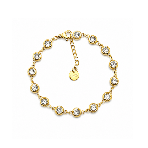 Conjunto Brilhantes Dourado | Colar e Pulseira