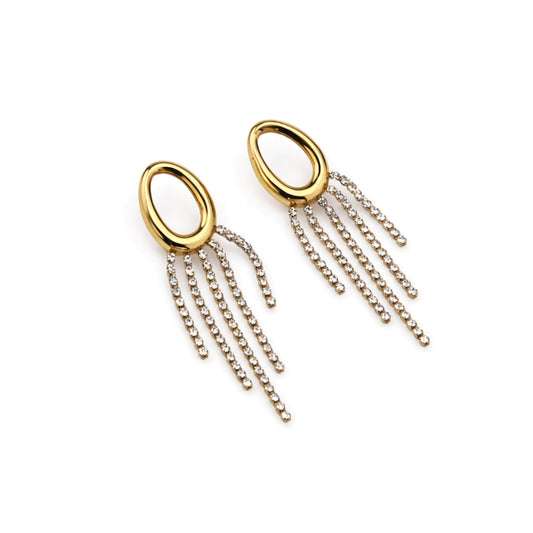 Brincos Abstrato Brilhantes Dourado ou Prateado