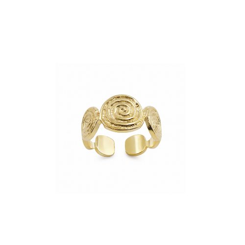 Anel Ajustável Espiral Dourado ou Prateado