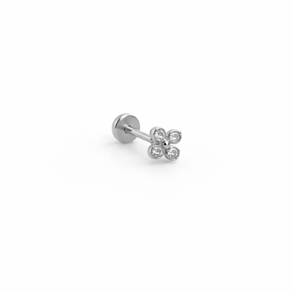 Piercing Mini Trevo Dourado ou Prateado