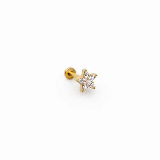 Piercing Estrela Dourado ou Prateado