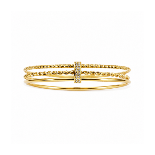 Pulseira Rígida Tripla Dourado