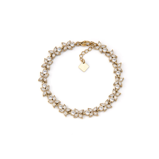 Pulseira Folhas Brilhantes Dourado ou Prateado