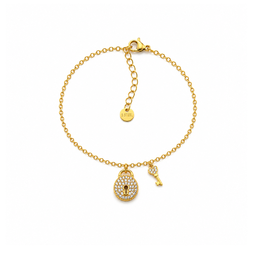 Pulseira Cadeado Dourado ou Prateado