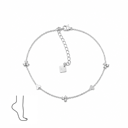 Pulseira de Pé Brilhantes Dourado ou Prateado