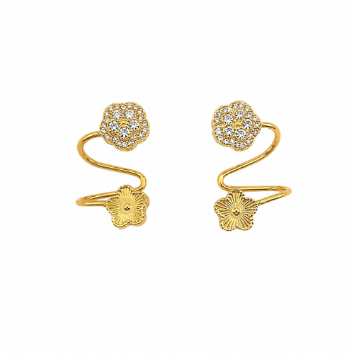 Brincos Espiral Trevos Dourado ou Prateado