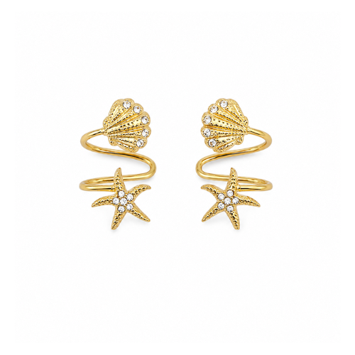 Brincos Espiral Mar Dourado ou Prateado
