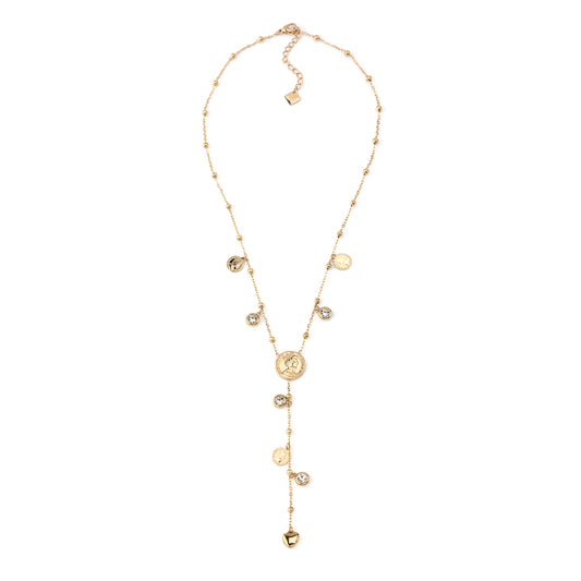Colar Gravata Medalhas Dourado ou Prateado