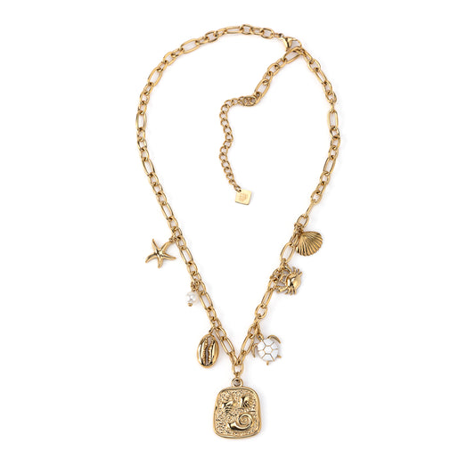 Colar Charms Verão Dourado ou Prateado