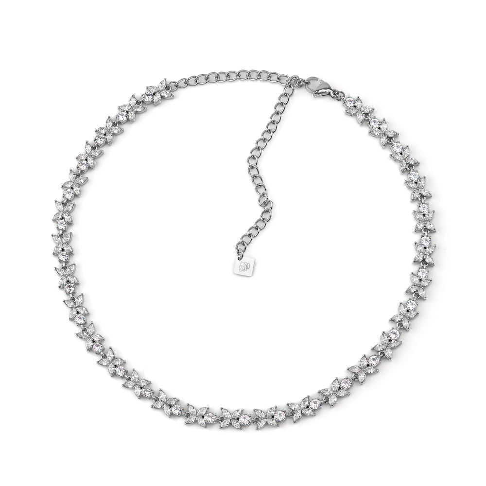 Colar Folhas Brilhantes Dourado ou Prateado