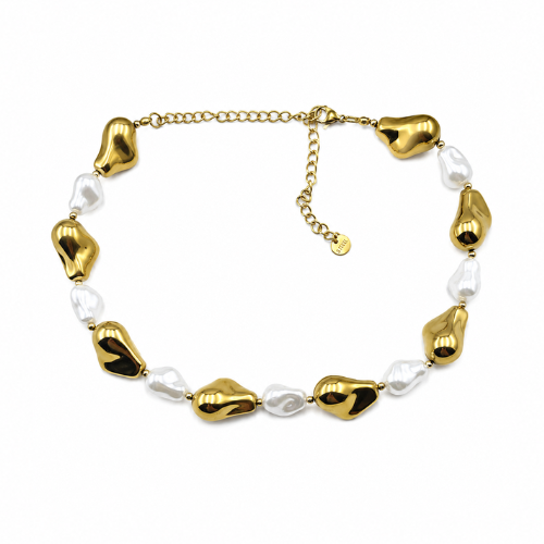 Colar Pérolas Dourado