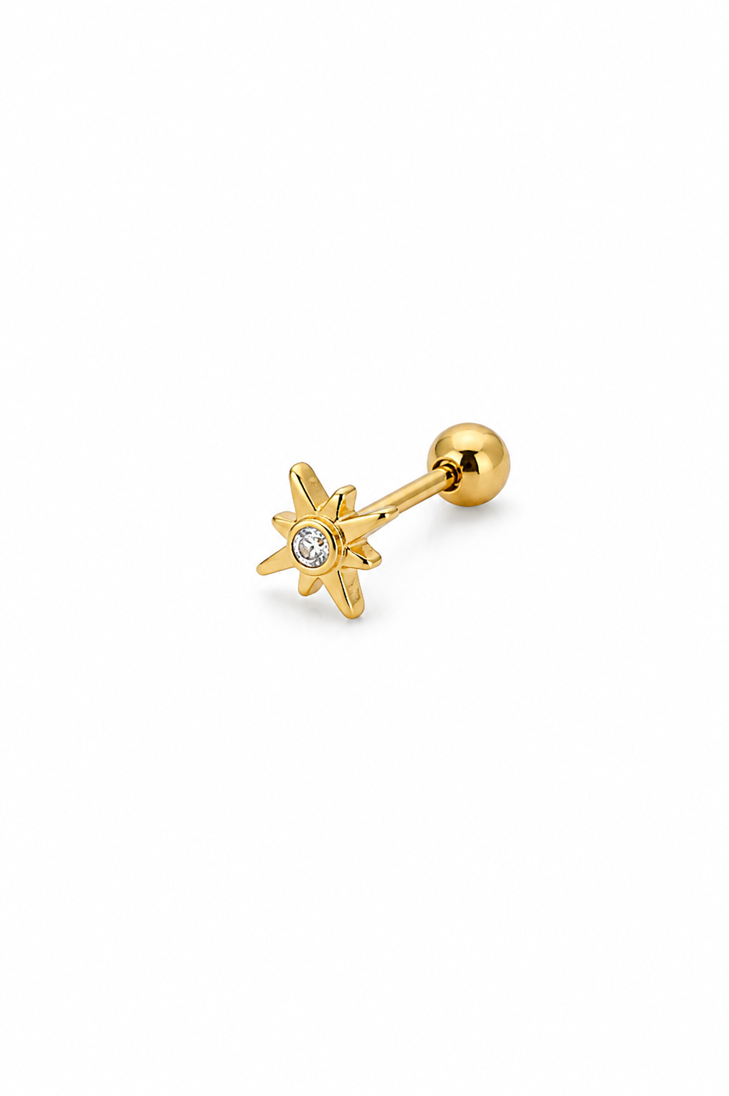 Piercing Estrela Brilhante Dourado