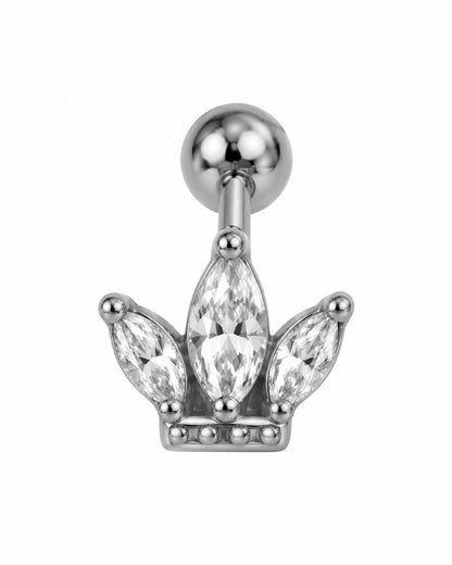 Piercing Coroa Brilhantes Dourado ou Prateado