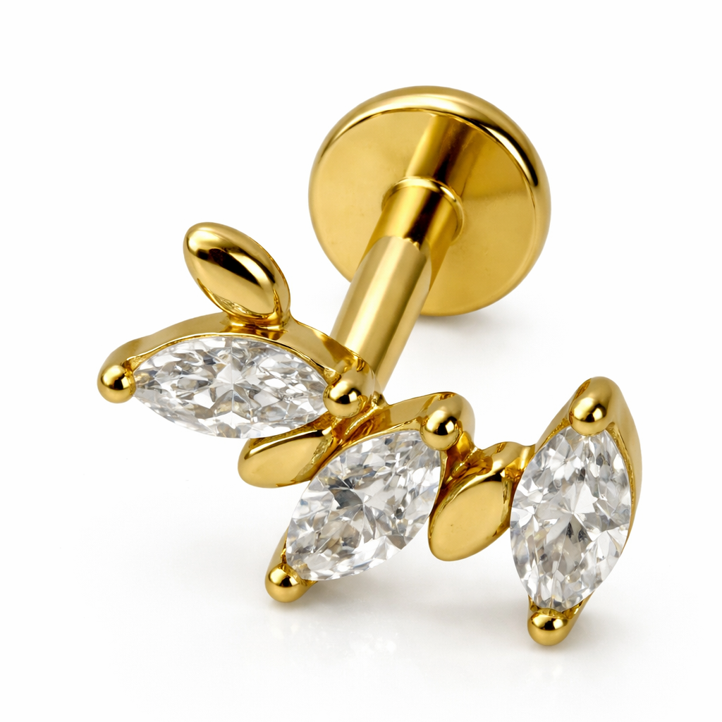 Piercing Brilhantes Dourado ou Prateado