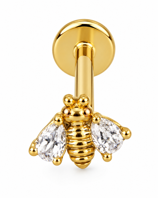 Piercing Abelha Dourado ou Prateado
