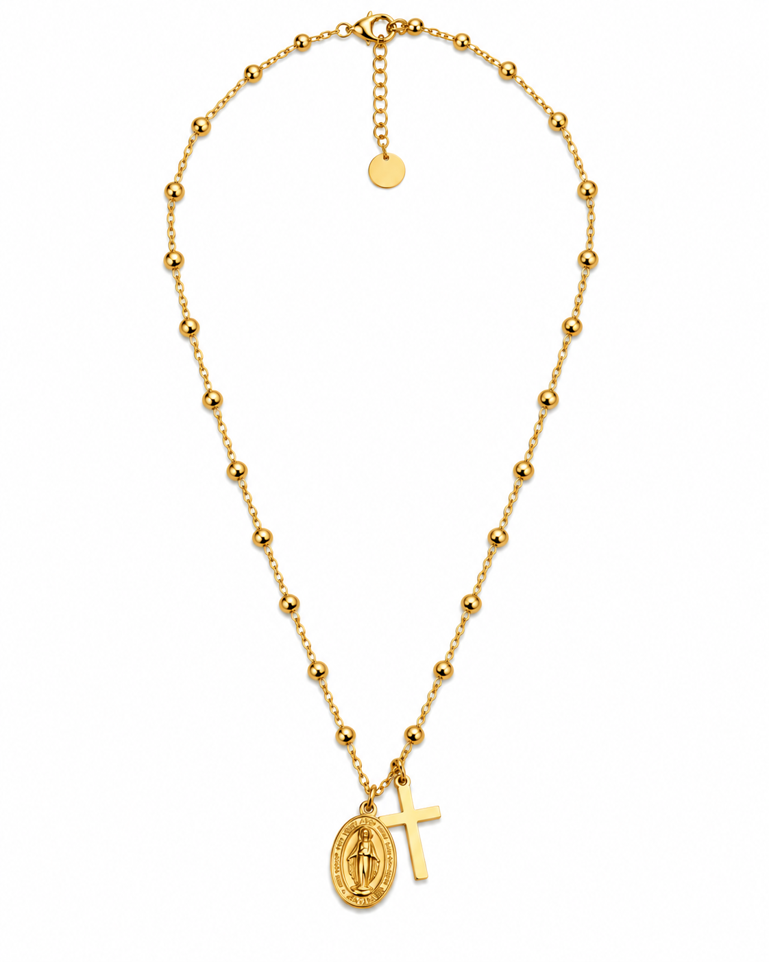 Colar Terço Dourado ou Prateado