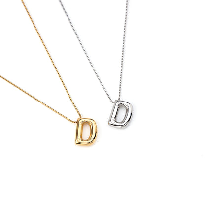 colar inicial bubble dourado aço inox 316l
Colar com letra D
colar inicial bubble prateado aço inoxidável