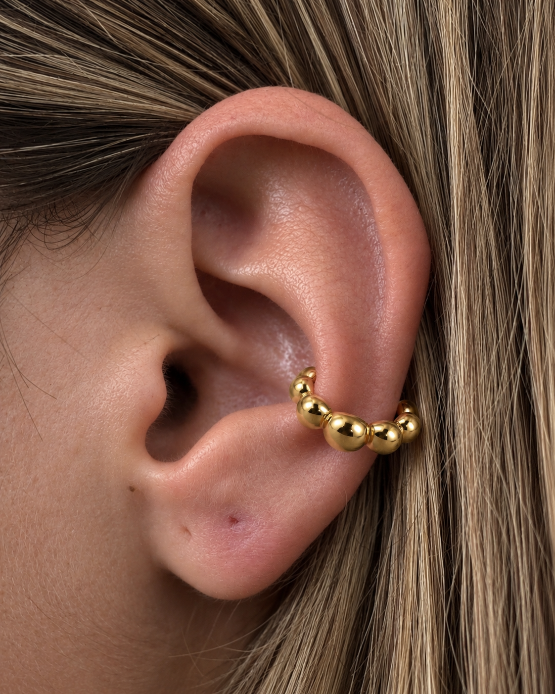 Earcuff Bolinhas Dourado ou Prateado