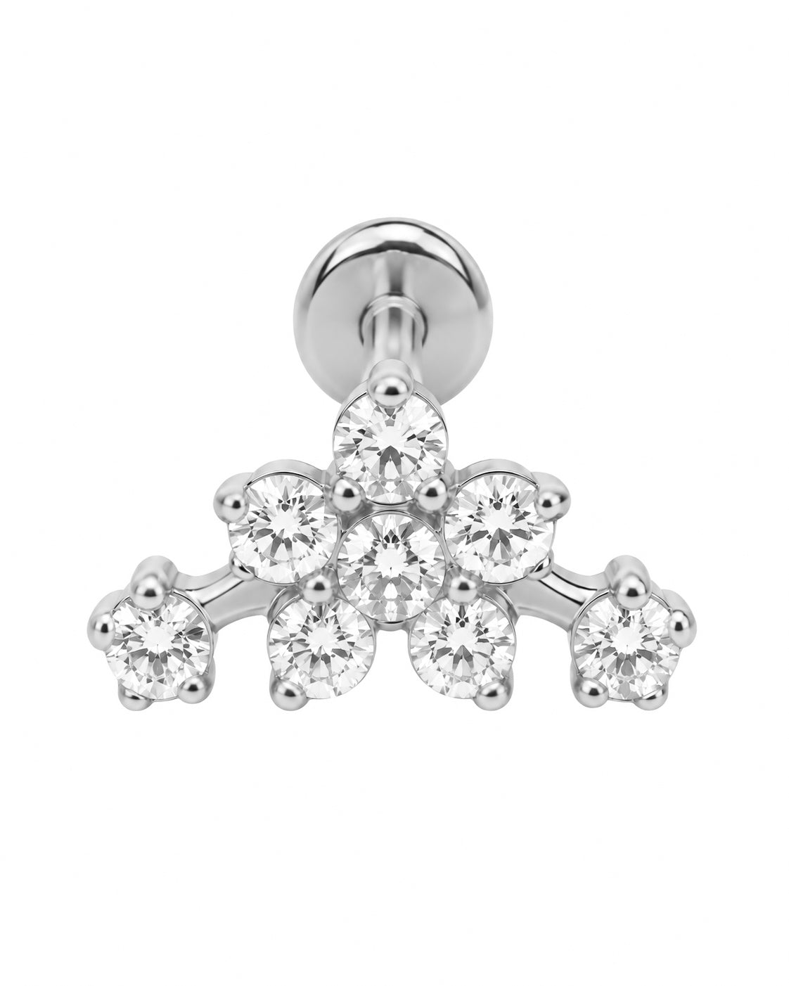 Piercing Curvo Flor Dourado ou Prateado