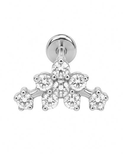 Piercing Curvo Flor Dourado ou Prateado