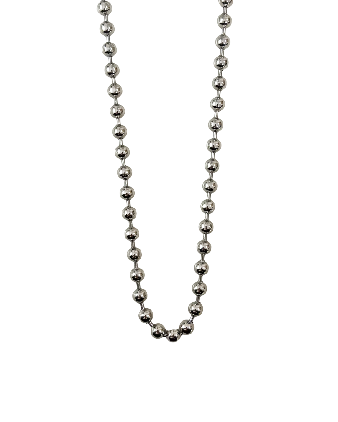 colar bolinhas prateado aço inox 316l