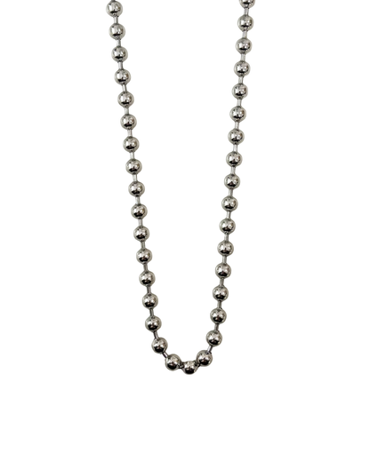 colar bolinhas prateado aço inox 316l