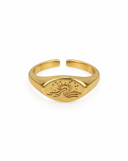 Anel Sol e Mar Dourado ou Prateado
