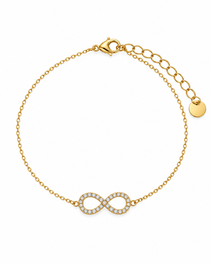Pulseira Infinito Brilhantes Dourado ou Prateado
