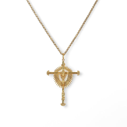 Colar Crucifixo Banho de Ouro