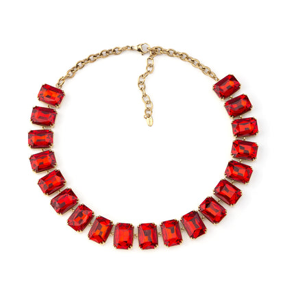 Colar Brilhantes Maxi Branco Vermelho ou Preto