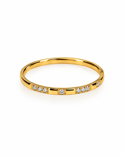 Anel Mini Brilhantes Dourado
