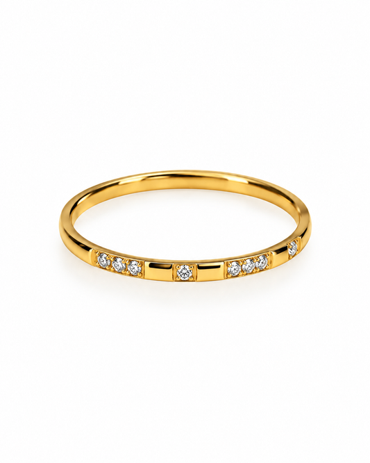 Anel Mini Brilhantes Dourado