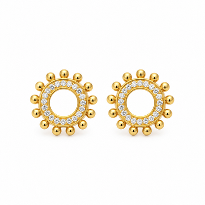 Brincos Sol Brilhantes Dourado