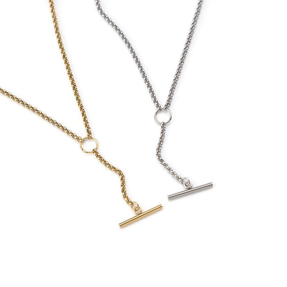 Colar Gravata Simples Dourado ou Prateado